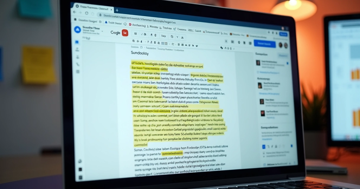 Tela de computador mostrando artigo longo em blog