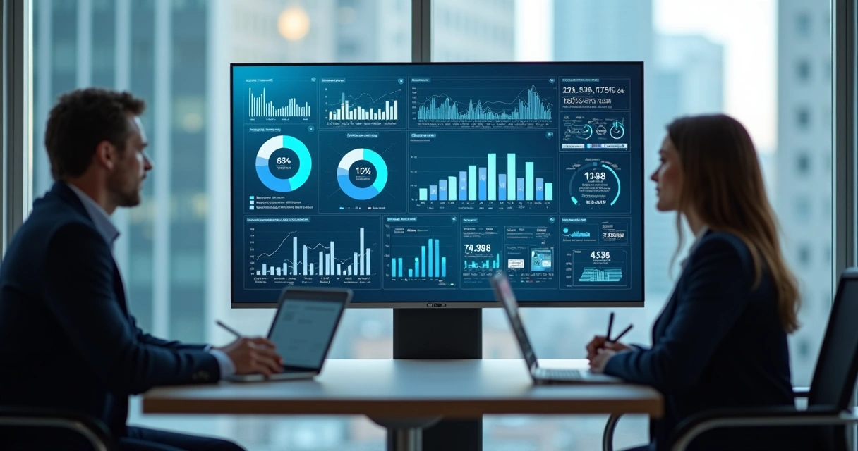 Painel de tráfego do Data Studio mostrando gráficos e tabelas
