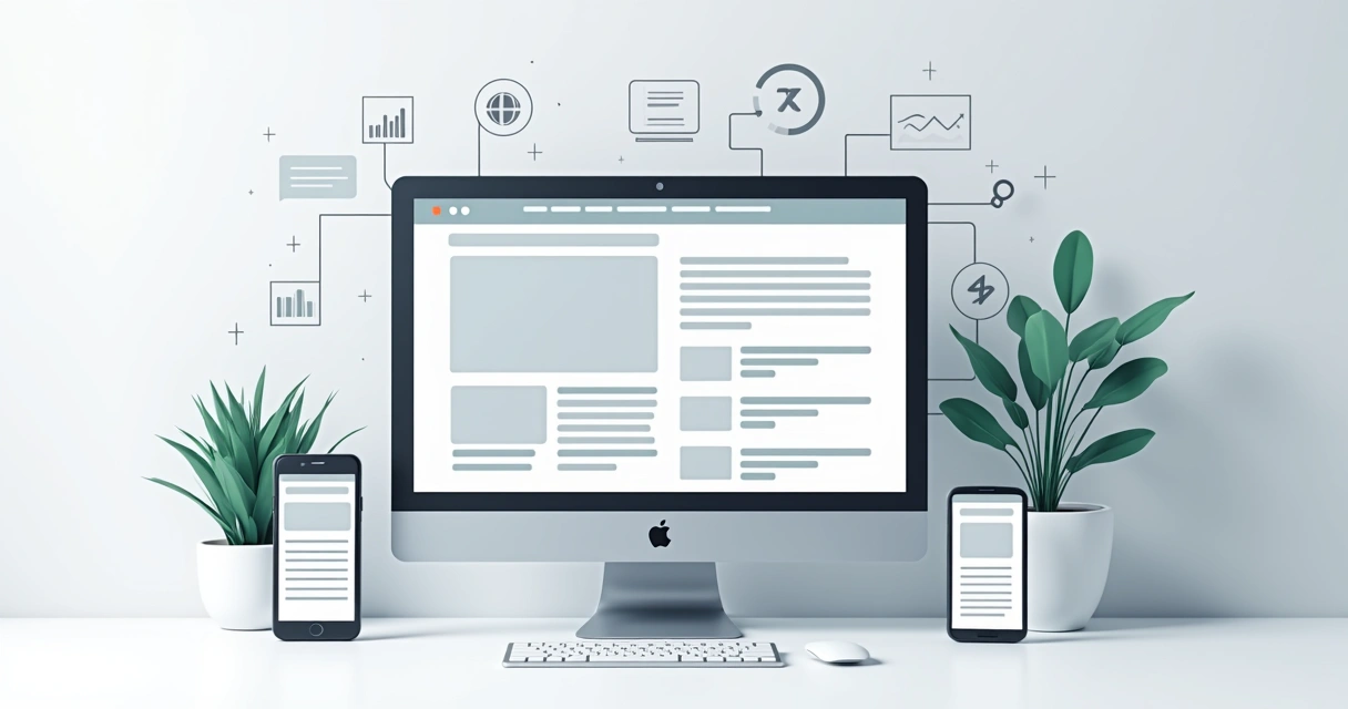 Layout de site em versões mobile e desktop lado a lado 