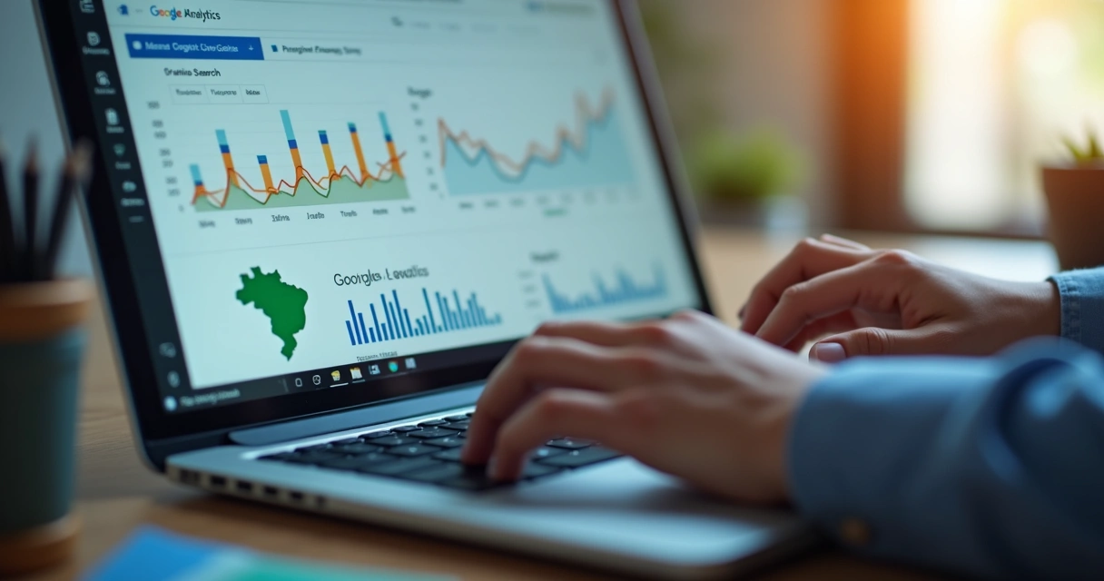 Visão do Google Analytics mostrando aumento no tráfego orgânico 